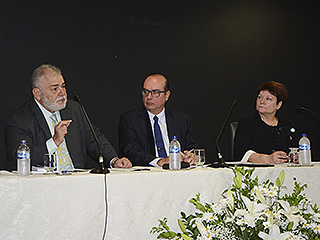 Uma das mesas contou com a participação dos desembargadores José Arthur de Carvalho Pereira e Luiz Carlos Gambogi e da juíza de paz em Portugal Elisa Flores