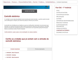 O sistema permite que as partes consultem notificações citações em processos em andamento