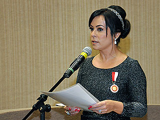 A desembargadora Cláudia Regina Guedes Maia discursou em nome dos homenageados