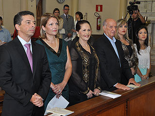 O presidente eleito desembargador Pedro Bitencourt Marcondes participa da celebração na igreja Boa Viagem