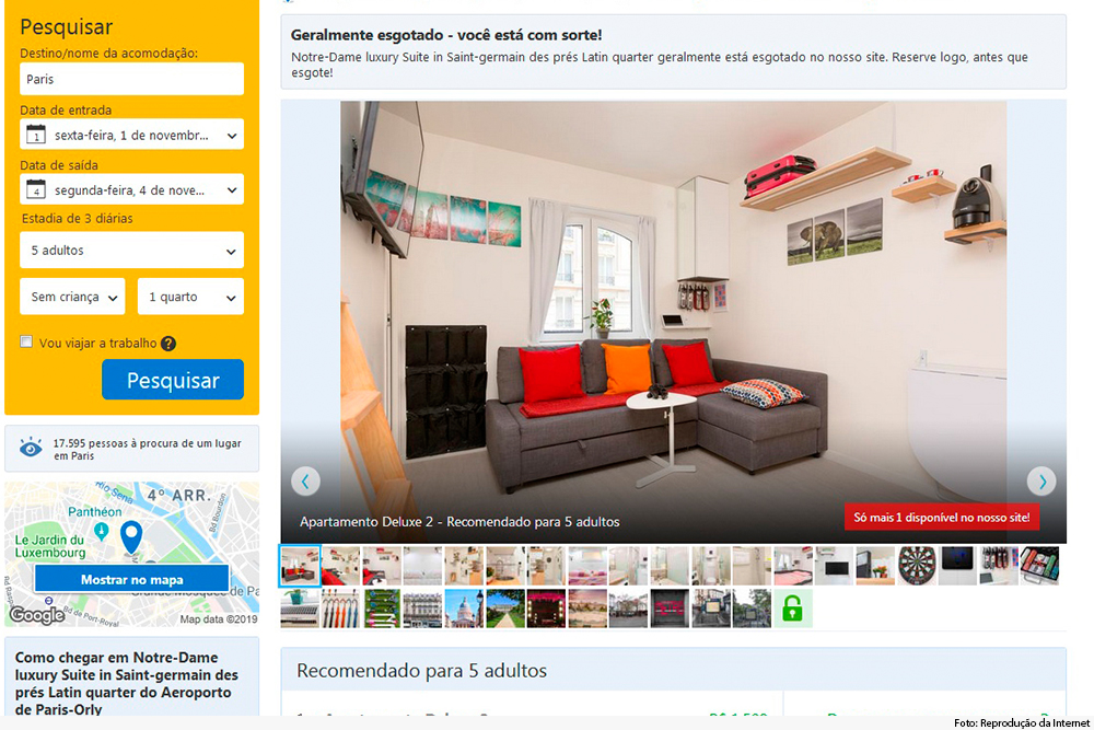 print de página do site booking.com