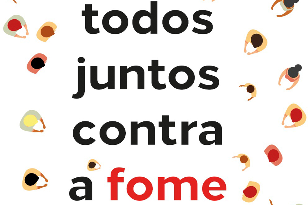 Arte de peça gráfica de campanha contra a fome