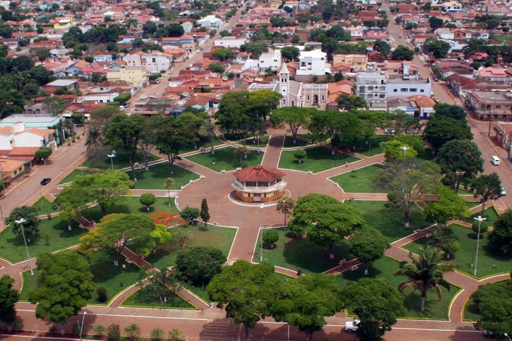 Vista aérea de Praça Central de Tiros
