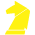 Ícone de peça de xadrez (cavalo) em amarelo sobre fundo branco