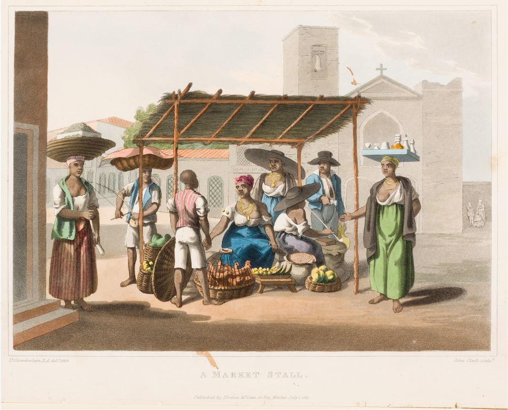 Ilustração de escravizadas nas Minas Gerais no século XVIII