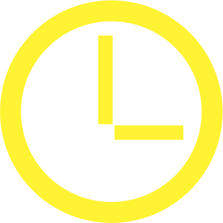 Ícone de relógio em amarelo