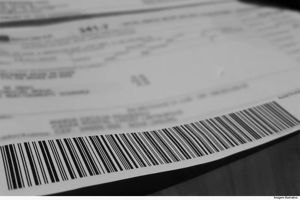 Boleto com foco no código de barras