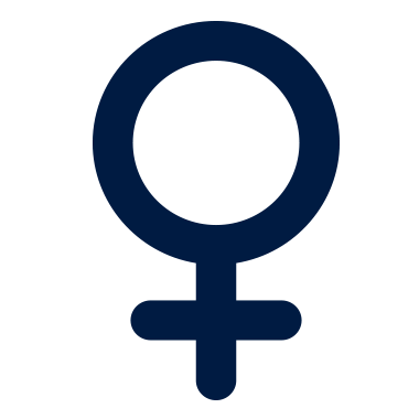 Símbolo feminino em azul marinho