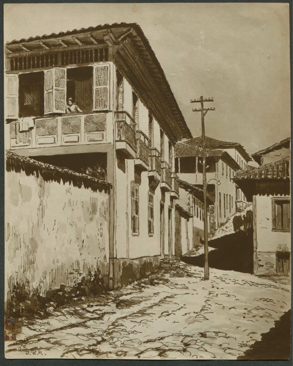 Imagem de Chica da Silva feita em nanquim, na janela